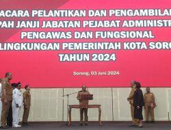 Akui Tak Langgar Aturan, Pj Walikota Sorong Septinus Lobat Lantik 80 Pejabat Eselon 3 dan 4