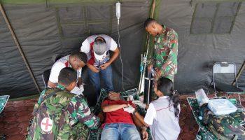 Kodim 1802 Sorong Gelar Latihan Lapangan Penanggulangan Bencana Alam Banjir