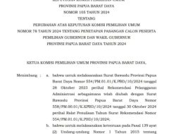 Abdul Faris Umlati Dibatalkan Sebagai Calon Gubernur Papua Barat Daya
