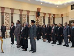 Lantik 75 Pejabat, Pj Gubernur Musa’ad Tegaskan ASN Adalah Pelayan, Bukan Bos