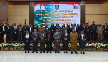 Gubernur PBD Lantik 50 Pejabat, 3 Diantara Didatangkan Langsung Dari Kabupaten Asmat