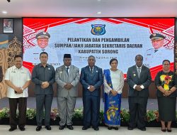Nimrod Sesa Resmi Jadi Sekda Kabupaten Sorong, Gubernur Papua Barat Daya Tekankan Loyalitas Tanpa ‘Gerakan Tambahan’