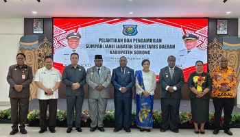 Nimrod Sesa Resmi Jadi Sekda Kabupaten Sorong, Gubernur Papua Barat Daya Tekankan Loyalitas Tanpa ‘Gerakan Tambahan’